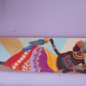 Quadro Africana c/ Arara