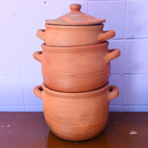 Conjunto de 03  Panelas de barro tipo cerâmica PMG
