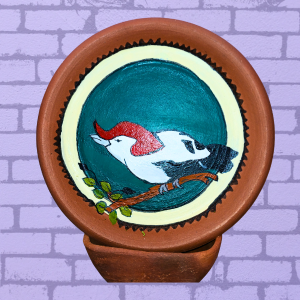 Prato Decorativo de Barro/cerâmica pintado a mão "soldadin do Araripe".
